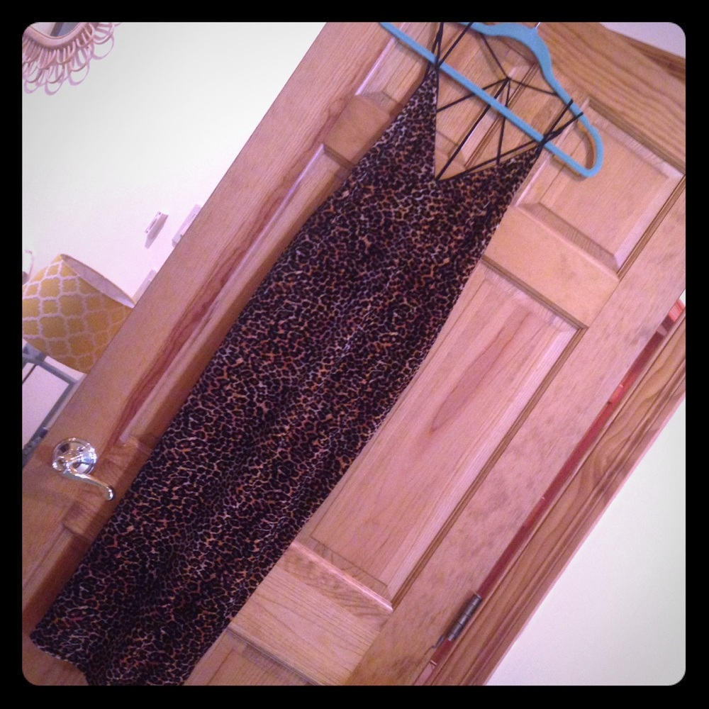Urban Outfitters velvet leopard print dress